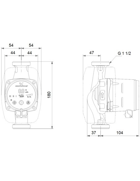 Насос циркуляционный Grundfos ALPHA2 25-80 N 180