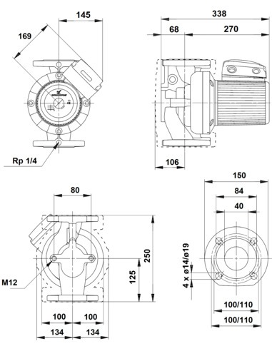 Насос циркуляционный Grundfos UPS 40-180 F 3х400V