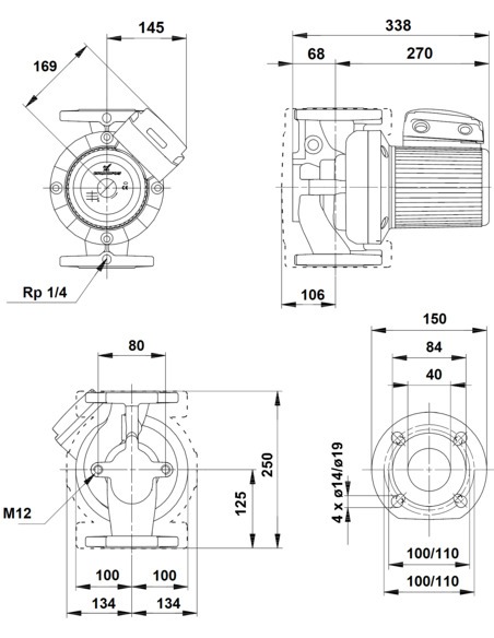 Насос циркуляционный Grundfos UPS 40-180 F 3х400V