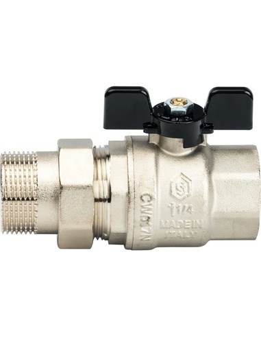 Кран шаровой STOUT полнопроходной 1 1/4" со сгоном (бабочка)