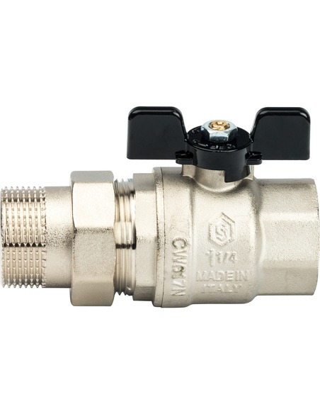 Кран шаровой STOUT полнопроходной 1 1/4" со сгоном (бабочка)