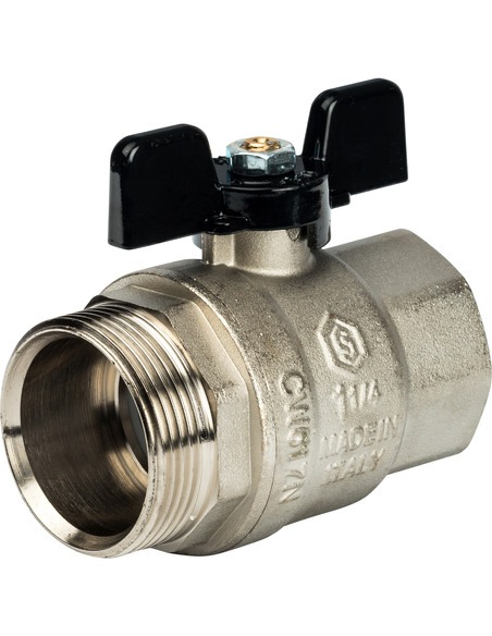 Кран шаровой STOUT полнопроходной 1 1/4" со сгоном (бабочка)