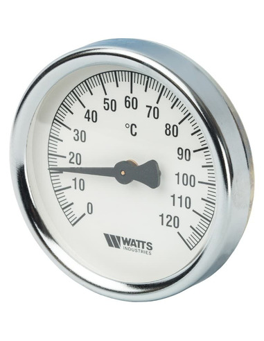 Термометр биметаллический Watts F+R810 TCM 80 мм, 0-120ºС накладной