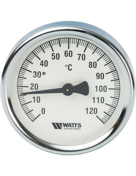 Термометр биметаллический Watts F+R810 TCM 80 мм, 0-120ºС накладной