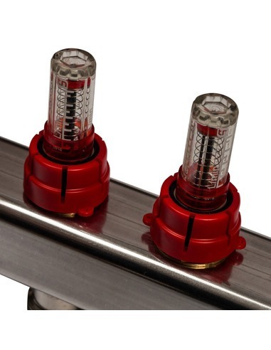 Коллектор STOUT из нержавеющей стали с расходомерами 7 вых.