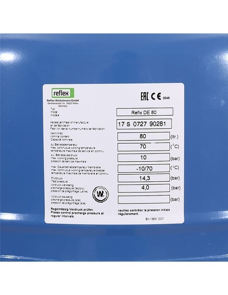 Расширительный бак Reflex Refix DE 80, 10 бар