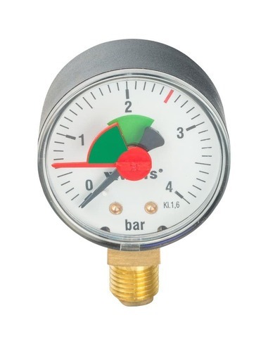 Манометр Watts F+R201 MRP 50 мм, 1/4", 0-4 бар, радиальный с указателем предела