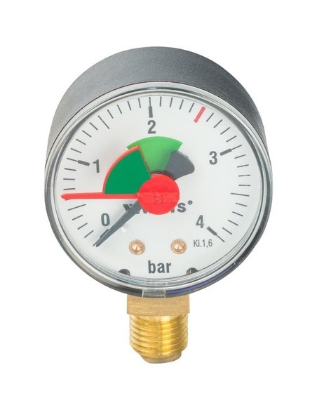 Манометр Watts F+R201 MRP 50 мм, 1/4", 0-4 бар, радиальный с указателем предела