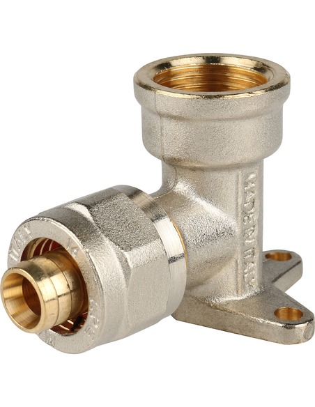 Угольник с креплением STOUT 16x1/2" ВР для металлопластиковых труб обжим