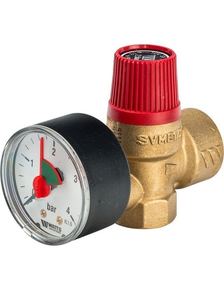 Клапан предохранительный Watts SVM 1/2"х3/4" 2,5 бар с манометром
