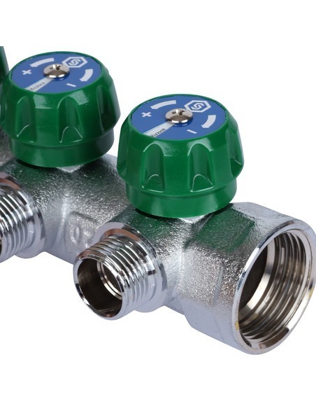 Коллектор регулирующий STOUT 3/4", 4 вых. 1/2"