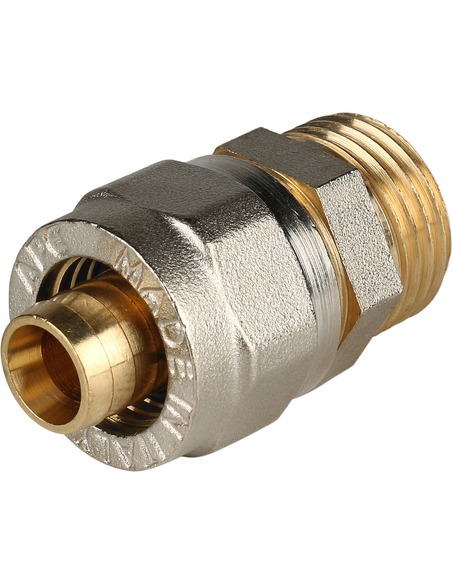 Переходник STOUT 16x1/2" НР для металлопластиковых труб обжим