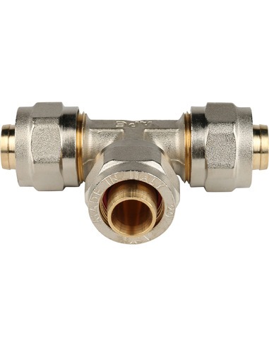 Тройник STOUT 20x20x20 для металлопластиковых труб обжим