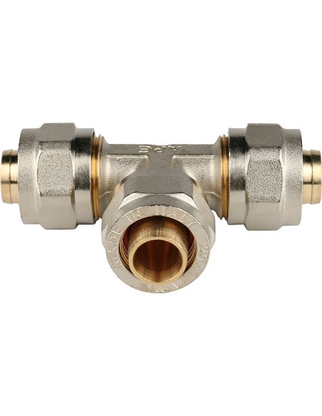 Тройник STOUT 20x20x20 для металлопластиковых труб обжим