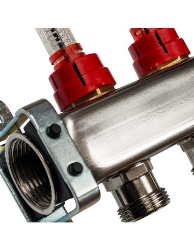 Коллектор STOUT из нержавеющей стали с расходомерами 10 вых.