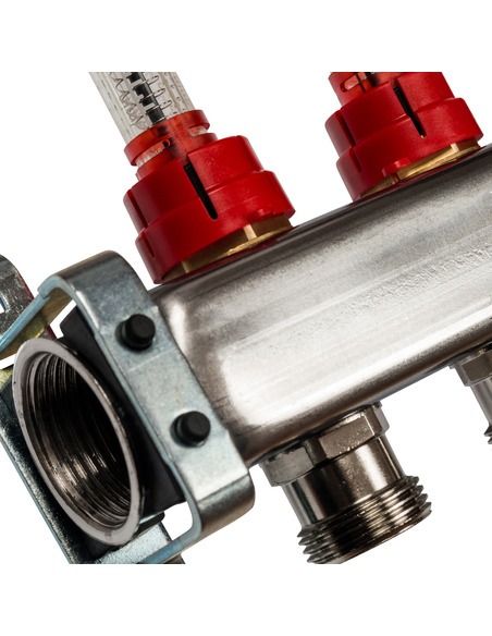 Коллектор STOUT из нержавеющей стали с расходомерами 10 вых.