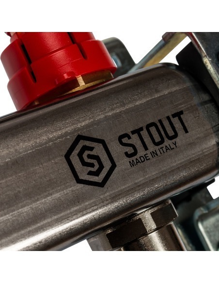 Коллектор STOUT из нержавеющей стали с расходомерами 10 вых.