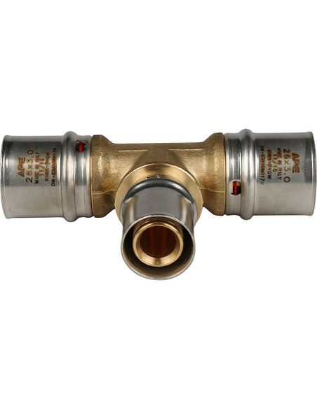 Тройник переходной STOUT 26x20x26 для металлопластиковых труб пресс