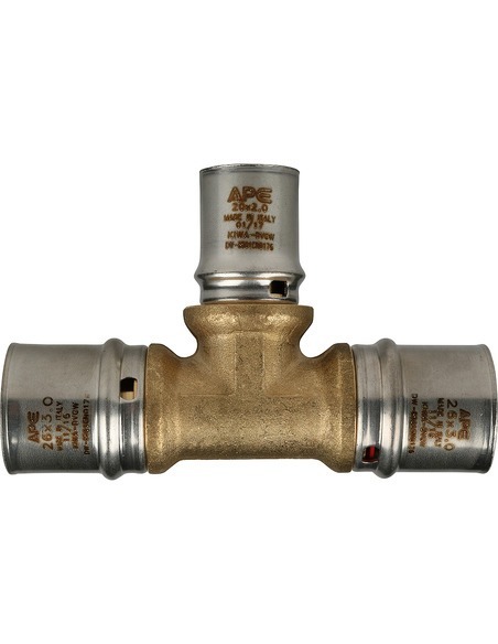 Тройник переходной STOUT 26x20x26 для металлопластиковых труб пресс