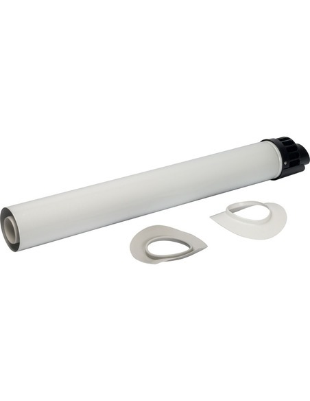 Труба с наконечником STOUT Ø60/100 - 854мм оголовок из пластика конденсац.