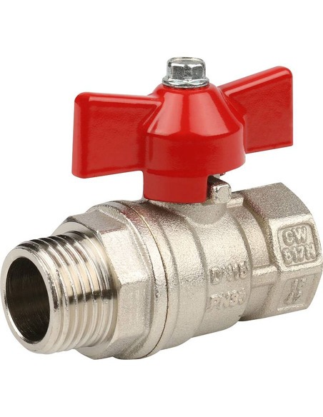 Кран шаровой STOUT стандартнопроходной 1/2" ВР-НР (бабочка)