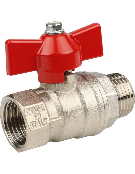 Кран шаровой STOUT стандартнопроходной 1/2" ВР-НР (бабочка)