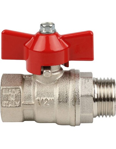 Кран шаровой STOUT стандартнопроходной 1/2" ВР-НР (бабочка)