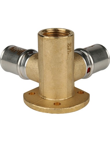 Тройник с креплением STOUT 20x1/2" ВР для металлопластиковых труб пресс