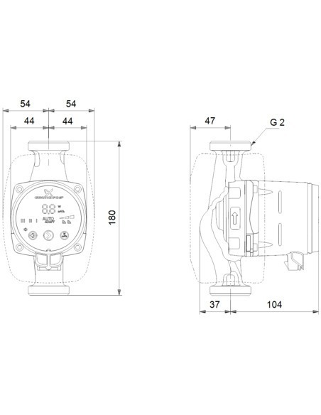 Насос циркуляционный Grundfos ALPHA2 32-80 N 180