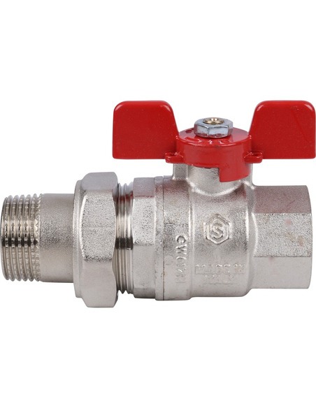 Кран шаровой STOUT полнопроходной 1" со сгоном (EPDM) (бабочка)