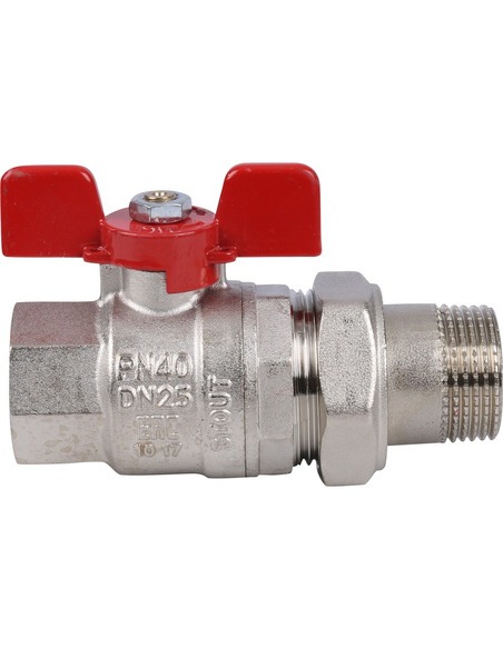 Кран шаровой STOUT полнопроходной 1" со сгоном (EPDM) (бабочка)