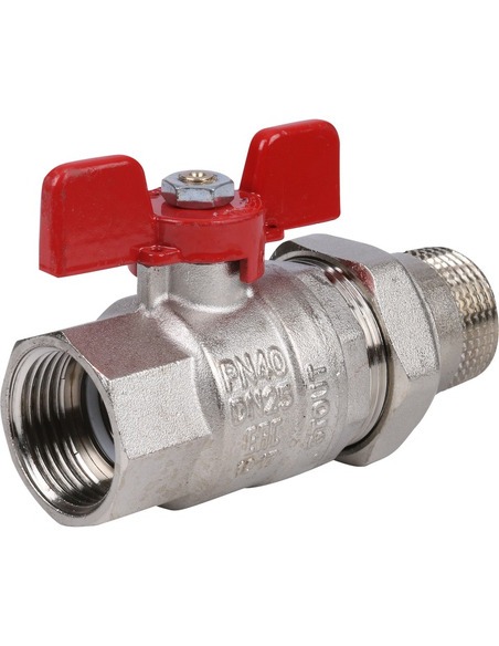 Кран шаровой STOUT полнопроходной 1" со сгоном (EPDM) (бабочка)