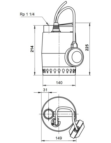 Насос дренажный Grundfos Unilift KP 250 A1