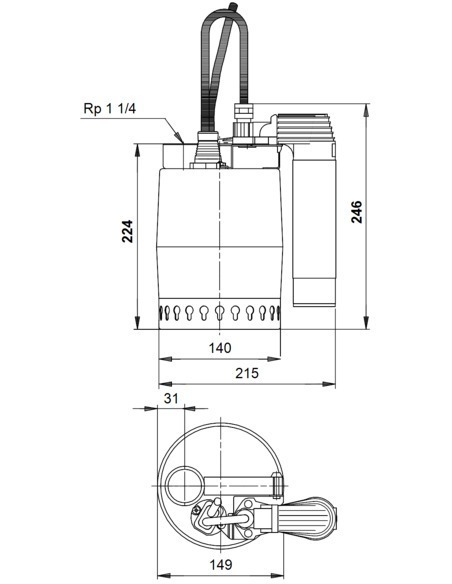 Насос дренажный Grundfos Unilift KP 350 AV1 Насос дренажный Grundfos Unilift KP 350 AV1