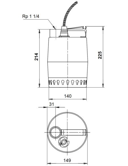 Насос дренажный Grundfos Unilift KP 250 M1 Насос дренажный Grundfos Unilift KP 250 M1