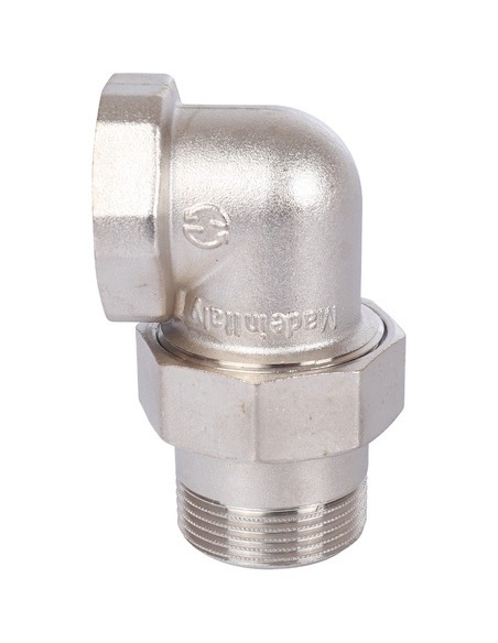 Разъемное соединение "американка" никелированное STOUT 1 1/4" ВР-НР угловое (o-ring)