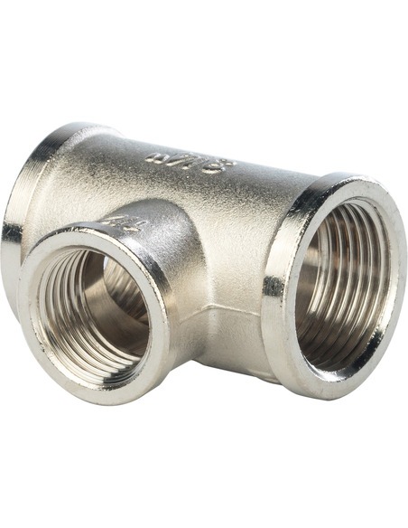 Тройник переходной никелированный STOUT 3/4"х1/2"х3/4" ВР