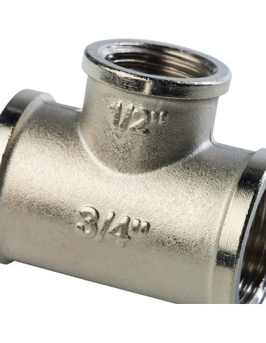 Тройник переходной никелированный STOUT 3/4"х1/2"х3/4" ВР