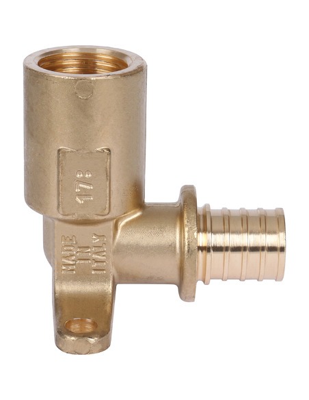 Угольник с креплением STOUT 20x1/2" ВР удлинённый для труб из сшитого полиэтилена