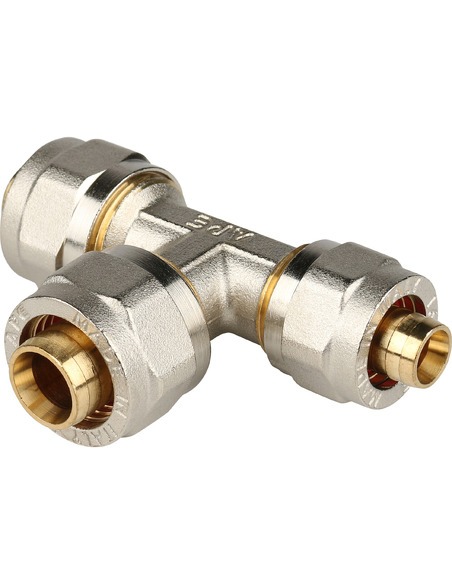 Тройник переходной STOUT 20x20x16 для металлопластиковых труб обжим