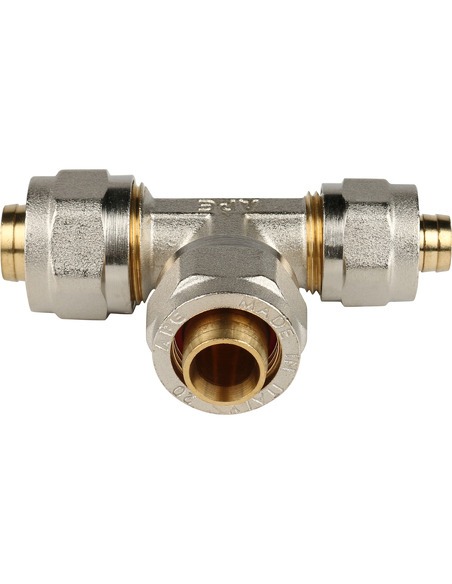 Тройник переходной STOUT 20x20x16 для металлопластиковых труб обжим