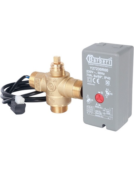 Клапан трехходовой зональный STOUT 3/4" НР с сервоприводом 230V, Kvs 8