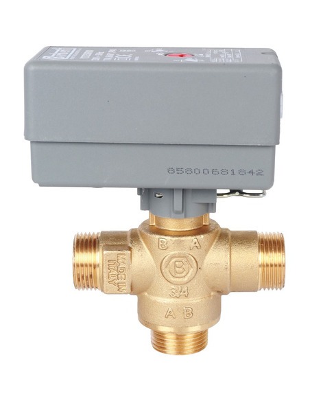 Клапан трехходовой зональный STOUT 3/4" НР с сервоприводом 230V, Kvs 8