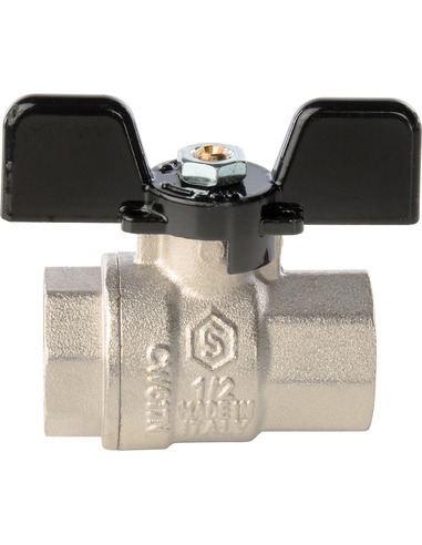 Кран шаровой STOUT полнопроходной 1/2" ВР-ВР (бабочка)