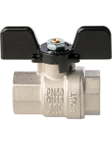 Кран шаровой STOUT полнопроходной 1/2" ВР-ВР (бабочка)