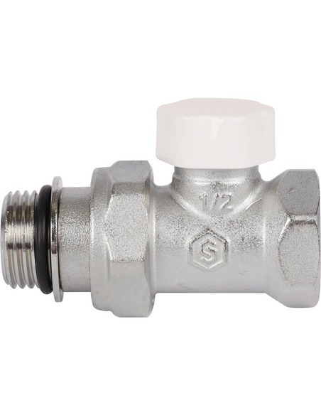 Клапан запорно-балансировочный STOUT 1/2" прямой с дополнительным уплотнением