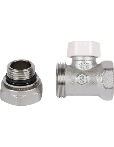 Клапан запорно-балансировочный STOUT 1/2" прямой с дополнительным уплотнением