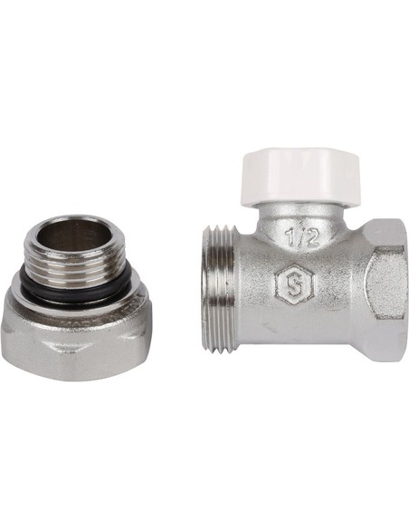 Клапан запорно-балансировочный STOUT 1/2" прямой с дополнительным уплотнением