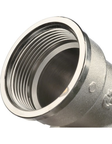 Угольник с упором никелированный STOUT 1 1/2" ВР-НР