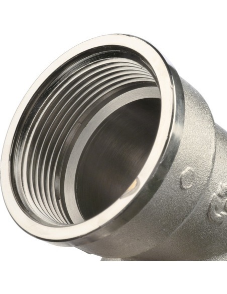 Угольник с упором никелированный STOUT 1 1/2" ВР-НР